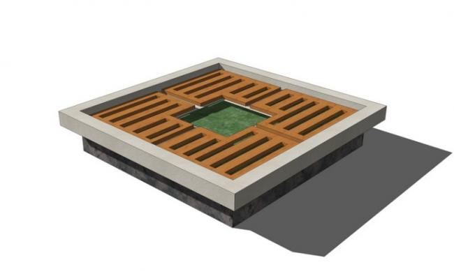 Sketchup素材模型|树池坐凳景观素材组件