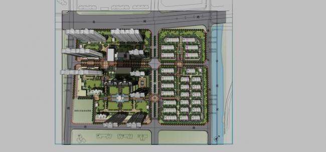 Sketchup住宅模型|高层住宅小区，居住建筑，现代风格