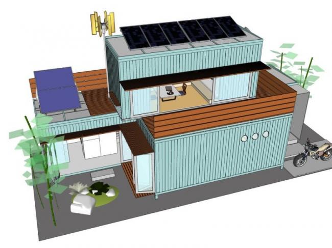 Sketchup住宅模型|多层住宅，集装箱，居住建筑，现代风格