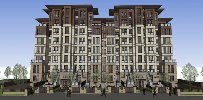 Sketchup住宅模型|多层住宅，草原风格，居住建筑