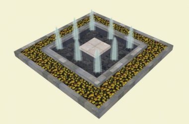 Sketchup素材模型|水景喷泉景观素材组件-BIM建筑网