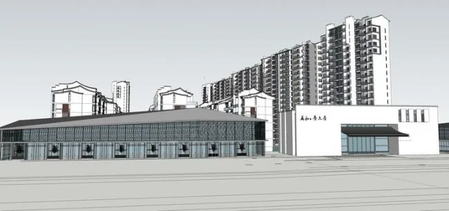 Sketchup住宅模型|高层住宅，居住建筑，新中式风格