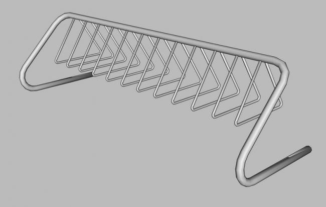 Sketchup素材模型|自行车车架，停车架，单车架，现代风格，素材组件