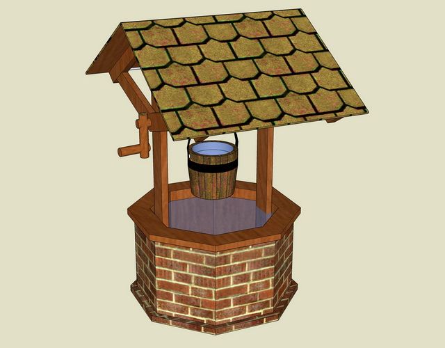 Sketchup素材模型|水井景观中式素材组件