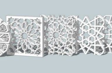 Sketchup素材模型|伊斯兰教图案景观素材组件-BIM建筑网