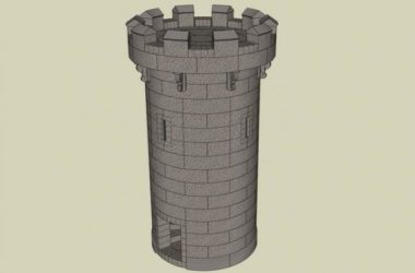 Sketchup素材模型|景观塔素材组件-BIM建筑网