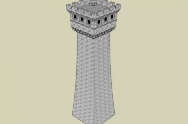 Sketchup素材模型|景观塔素材组件-BIM建筑网