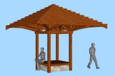 Sketchup小品模型|休闲木凉亭，亭子，小品，景观-BIM建筑网