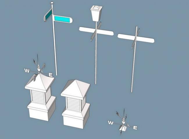 Sketchup素材模型|道路指示牌景观素材组件
