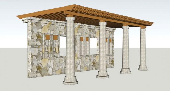 Sketchup素材模型|花架素材组件