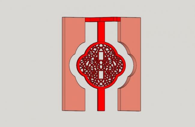 Sketchup素材模型|景观雕塑su模型素材组件，中国结，中式风格