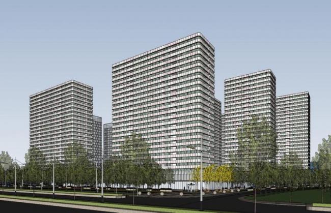 Sketchup住宅模型|高层公寓住宅，底层商业，现代风格，居住建筑