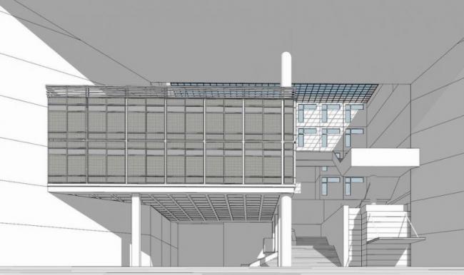 Sketchup文化模型|多层元智大学图书馆资讯大楼，现代风格，教育建筑