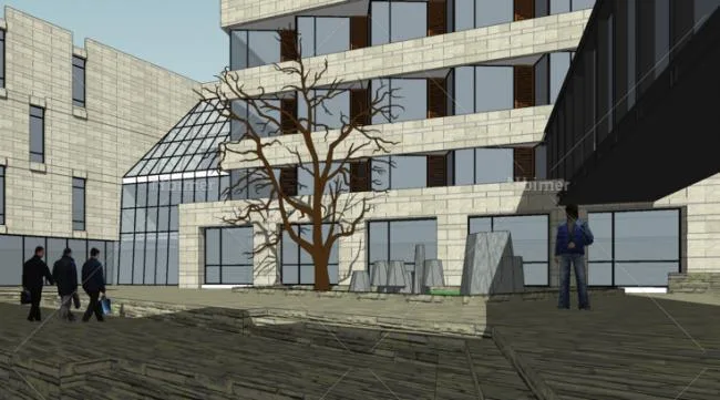 Sketchup商业模型|多层坡地会所，售楼处，现代风格，商业建筑