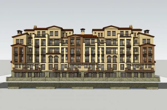 Sketchup住宅模型|地中海风情洋房，多层住宅，古典风格，居住建筑