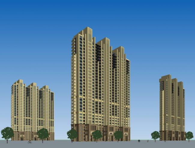 Sketchup住宅模型|高层住宅，居住建筑，新古典风格