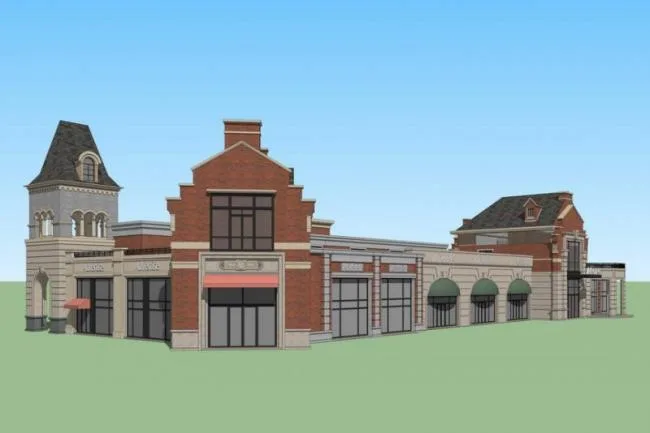 Sketchup商业模型|多层沿街商业，英式古典风格