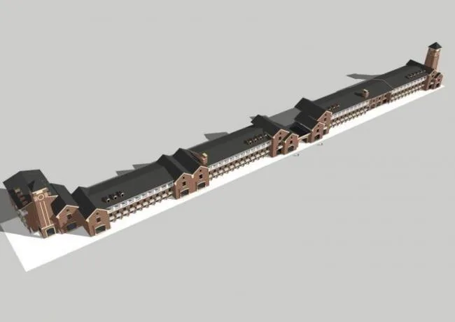 Sketchup商业模型|多层商业街，英式古典风格