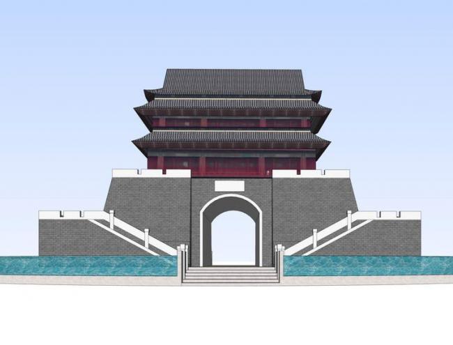 Sketchup古建筑模型|安定楼，古建筑，中式风格