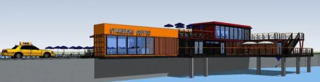 Sketchup车站路桥|多层游船码头，集装箱，现代风格，交通建筑