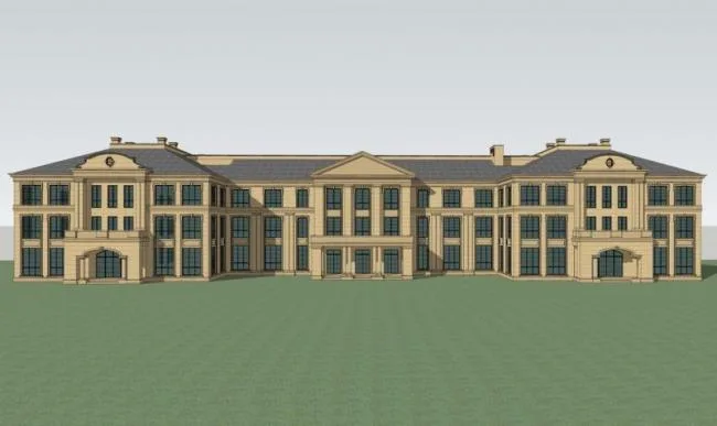 Sketchup商业模型|多层会所，法式古典风格，商业建筑