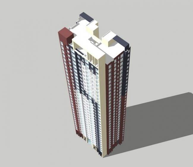 Sketchup住宅模型|高层住宅，居住建筑，现代风格