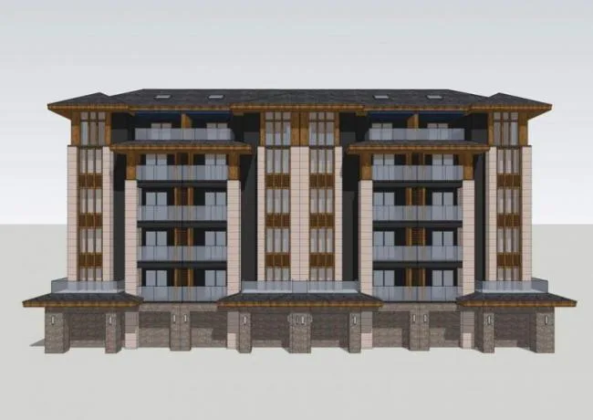 Sketchup住宅模型|草原风洋房，多层住宅，现代风格，居住建筑