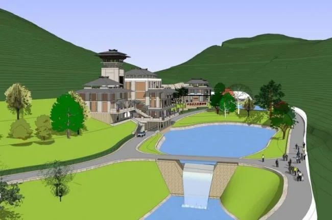 Sketchup文化模型|多层中华汉文博物馆，文化建筑，中式风格