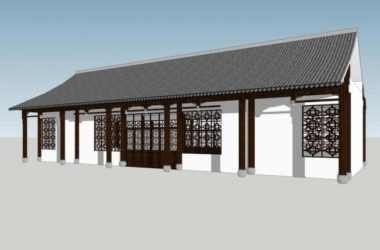 Sketchup商业模型|多层商业楼，中式风格-BIM建筑网