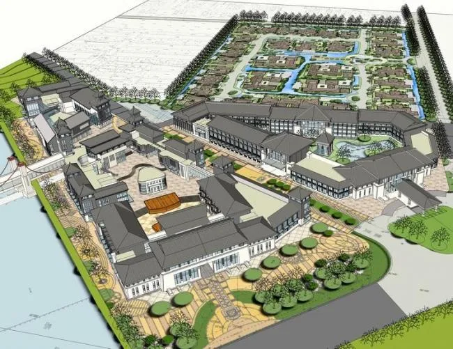 Sketchup酒店模型|草原风民俗风情度假村，多层酒店，新中式风格