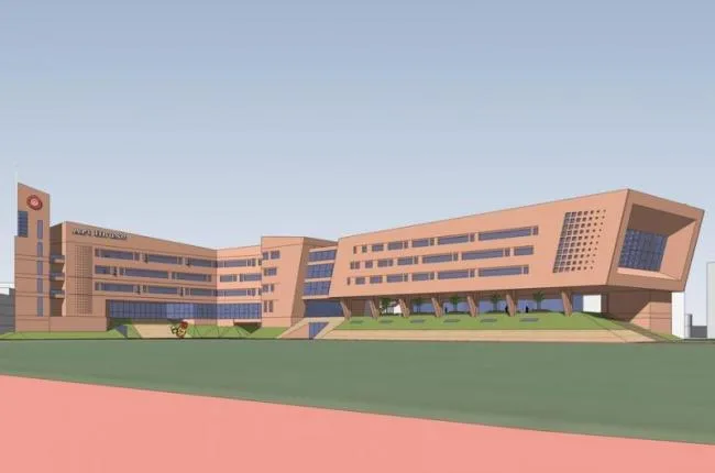 Sketchup学校模型|多层厦门乐安中学学校体育馆艺术楼，校园，教育建筑，现代风格