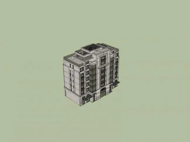 Sketchup住宅模型|多层住宅，居住建筑，现代风格