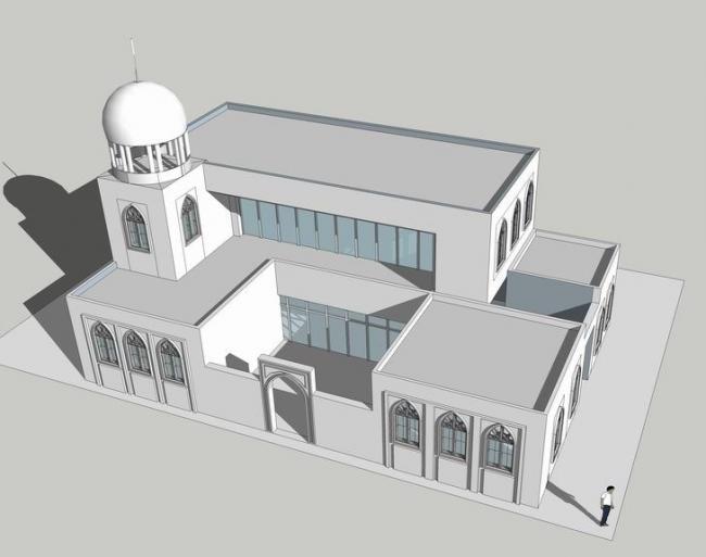 Sketchup文化模型|多层回族礼堂，清真寺，古典风格，宗教建筑