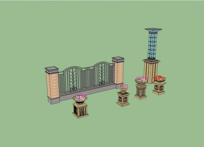 Sketchup素材模型|欧式组件素材，古典风格