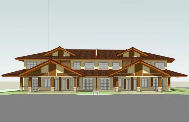 Sketchup商业模型|多层会所，美式风格，新古典风格，坡屋顶，商业建筑