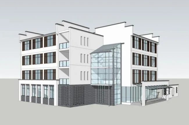 Sketchup住宅模型|多层农村自建房，多层住宅，居住建筑，中式风格