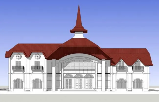 Sketchup体育馆模型|东南亚风格，古典风格，多层体育中心