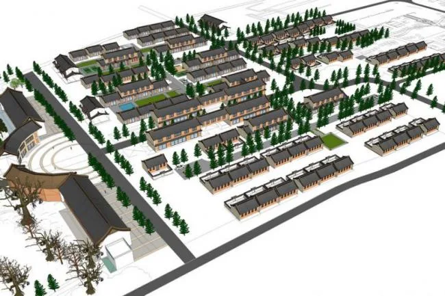 Sketchup住宅模型|多层新农村住宅，中式风格，居住建筑