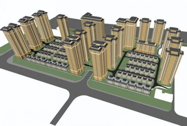 Sketchup住宅模型|高层住宅小区，居住建筑，新古典风格