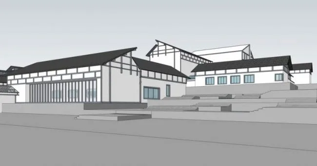 Sketchup文化模型|多层民俗博物馆，中式风格，文化建筑