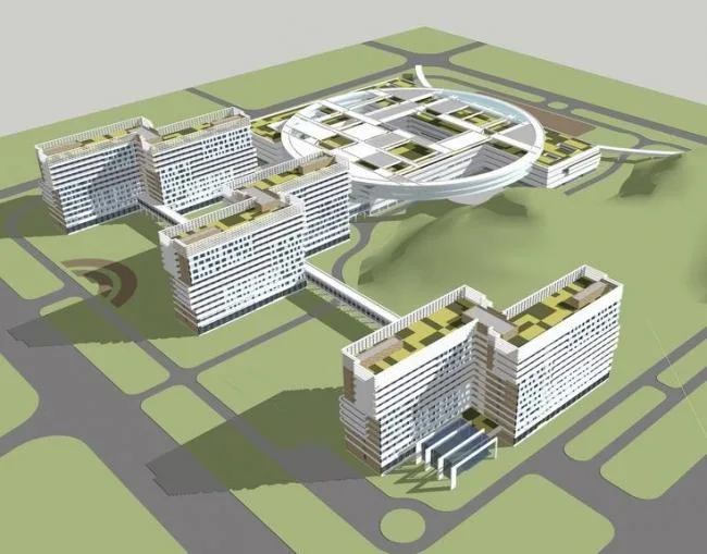 Sketchup医院模型|多层医院，医疗建筑，现代风格