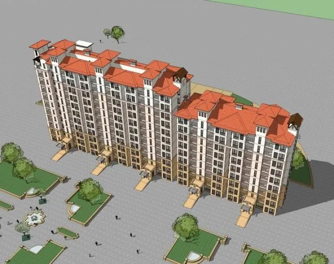 Sketchup住宅模型|高层住宅小区，居住建筑，西班牙风格，古典风格