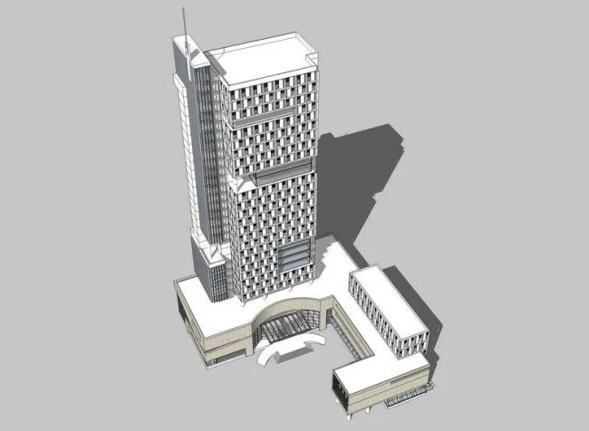 Sketchup办公模型|高层办公楼，现代风格