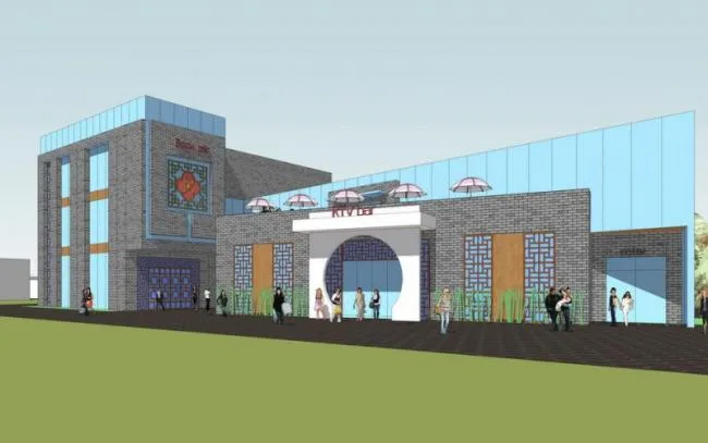Sketchup文化模型|多层书吧图书馆，文化建筑，新中式风格