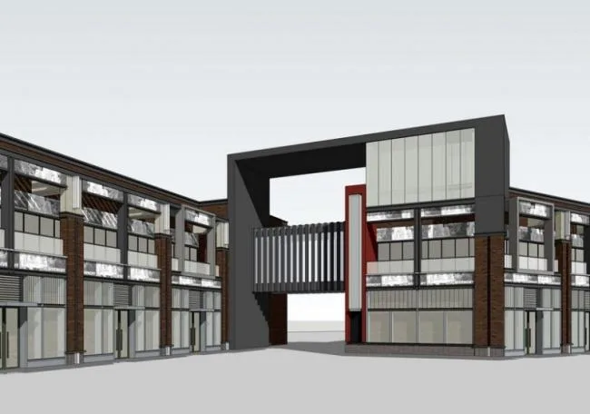 Sketchup商业模型|多层商业裙房，现代风格