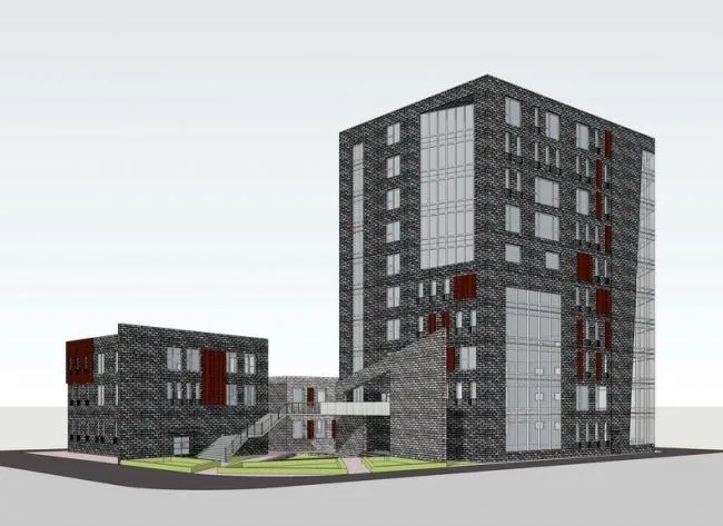 Sketchup住宅模型|多层商住楼，居住建筑，现代风格