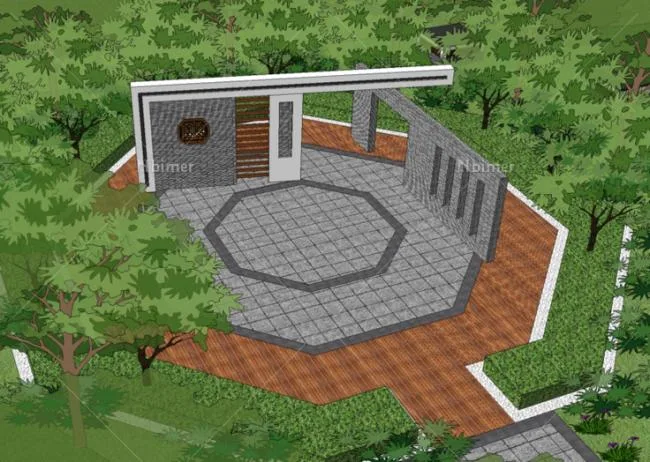 Sketchup景观模型|住宅景观，小区景观，中式风格