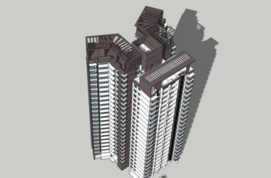 Sketchup住宅模型|高层住宅，现代风格，居住建筑-BIM建筑网