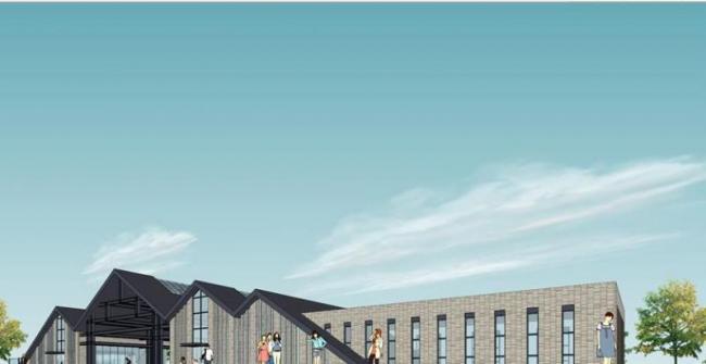 Sketchup文化模型|多层游客中心，现代风格，文化建筑