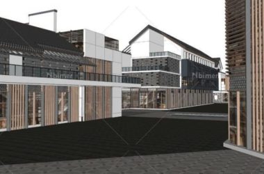 Sketchup商业模型|多层商业街，新中式风格-BIM建筑网